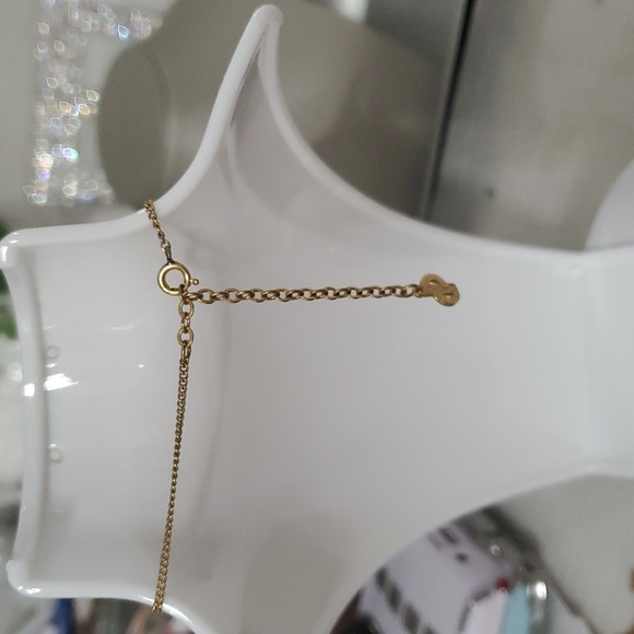 🇨🇵Christian Dior Logo Pendant Gold Pladed Necklace - Picture 6 of 15
